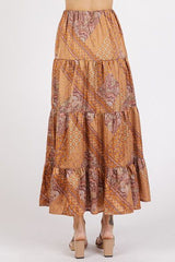 Hazel Blues® |  Mittoshop Paisley Patchwork Print Satin Maxi Skirt