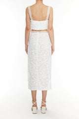 True Decadence White Celine Crop Top