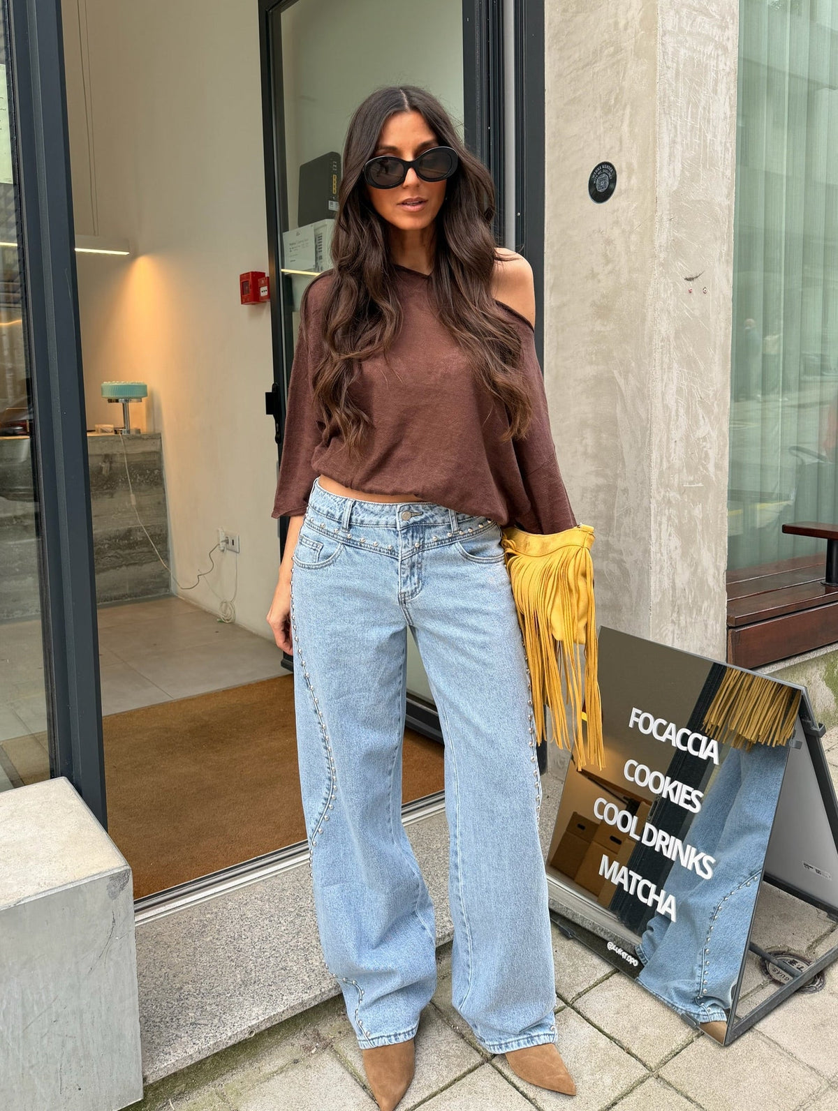 Statement Studded Denim Jeans