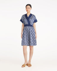 Colleen Short Sleeve Wrap Dress in Clover Field