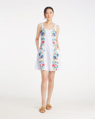 Primrose Mini Dress with Floral Embroidery