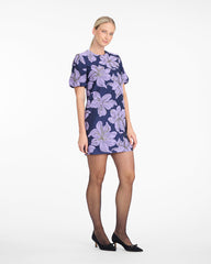 Lucinda Puff Sleeve Dress in Jacquard