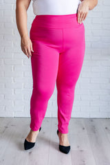 Hazel Blues® |  Magic Skinny 28" Pants in Hot Pink