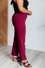 Hazel Blues® |  Magic Straight Pants in Wine