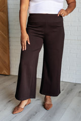 Hazel Blues® |  Magic Wide Leg Crop Pants in Chocolate