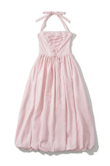 Empire Pink Slit Long Dress