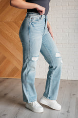Hazel Blues® |  Patricia High Rise Rigid Magic 90's Straight Jeans