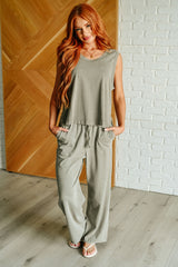 Hazel Blues® |  Taking It Easy Tank and Pants Set in Palm Forest