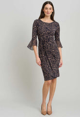 Gina Bacconi NEW BEIGE Nikita Printed Sheath Dress