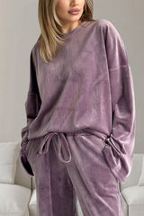 Hazel Blues® |  Buttery-Soft Round Neck Long Sleeve Top and Drawstring Pants Set