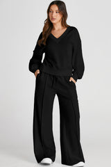 Hazel Blues® |  V-Neck Long Sleeve Top and Pants Active Set