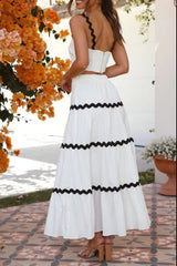 Hazel Blues® |  Contrast Trim Cami and Skirt Set