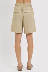 Hazel Blues® |  RISEN High Rise Pleated Front Shorts