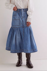 Hazel Blues® |  Midi Denim Skirt with Pockets