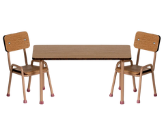 Maileg Table and Chair Set, Mouse, Dark Powder