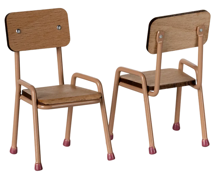 Maileg Table and Chair Set, Mouse, Dark Powder