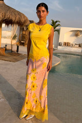 Pink Fawn Poppy Midi Maeva Skirt