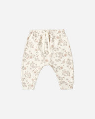Quincy Mae Long Sleeve Tee + Drawstring Pant, Floral Vine