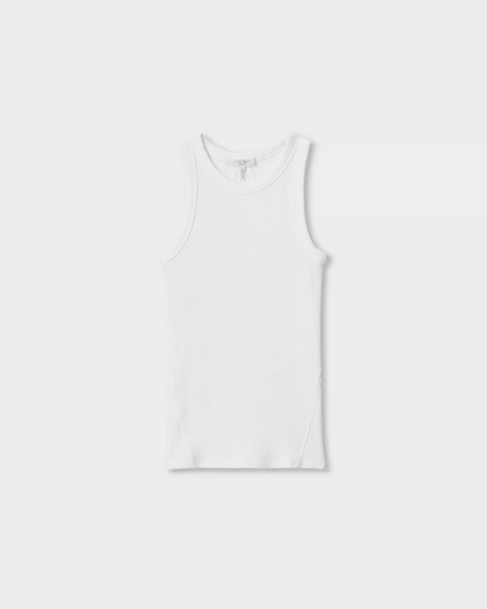 The Essential Rib Muscle Tank in White